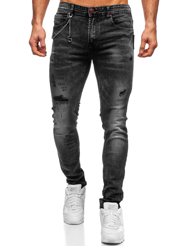 Pantalon en jean pour homme noir slim fit Bolf 60027W0