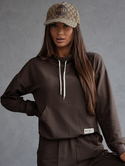 Ensemble de survêtement deux pièces femme chocolat Bolf 82162