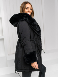 Femme Parka d'hiver avec capuche Noir Bolf 11Z8085