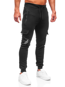 Pantalon jogger cargo rembourré pour homme noir Bolf HW2207