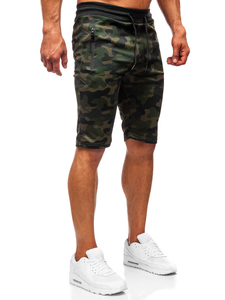 Le pantalon court de sport camo pour homme kaki Bolf HL9217