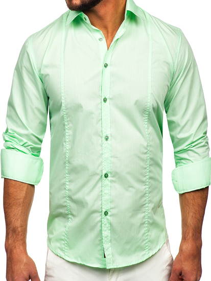 Homme Chemise élégante à manche longue Menthe Bolf 6944