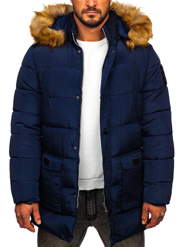 Blouson d'hiver matelassé pour homme bleu foncé Bolf 5M50