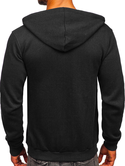 Sweat-shirt noir zippé à capuche pour homme Bolf 2008 