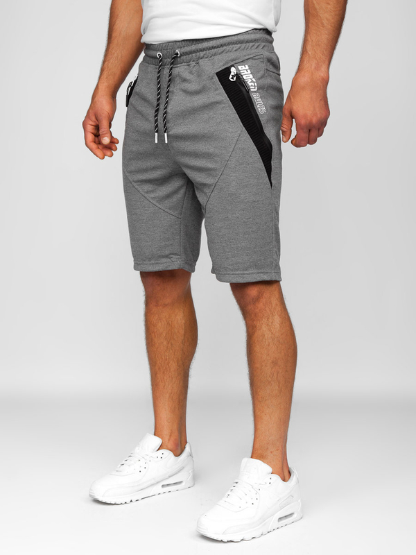 Pantalon court de sport pour homme gris-blanc Bolf Q3878