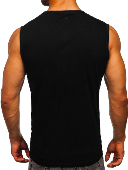 Tank top noir avec imprimé Bolf 14814