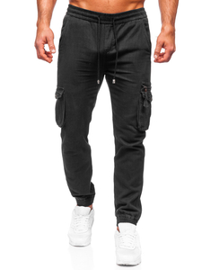 Pantalon jogger cargo pour homme noir Bolf MP0181N