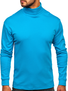 Homme Pull à col roulé basic Turquoise Bolf 145347-1