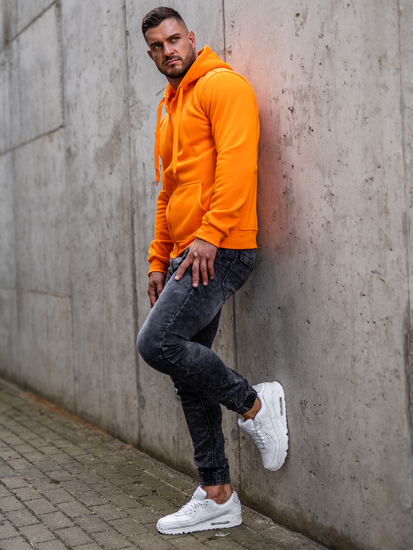 Sweat-shirt à capuche pour homme orange Bolf 2008A