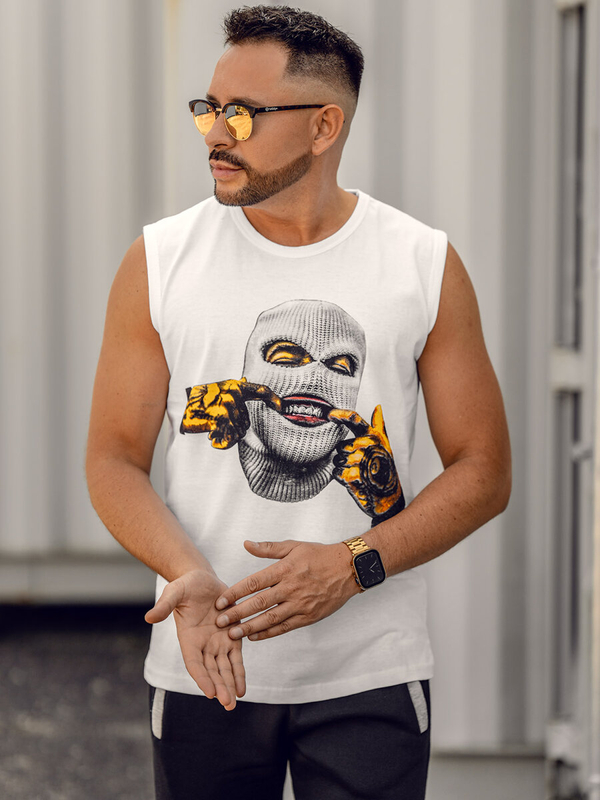 Homme Débardeur imprimé Blanc Bolf 14811A