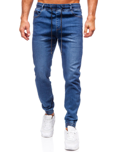Homme Pantalon jogger en jean Bleu foncé Bolf 8122