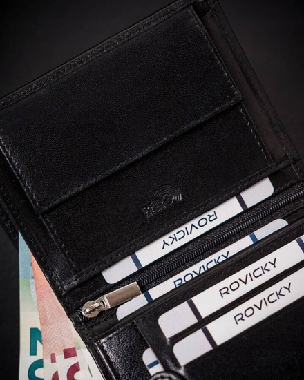 Homme Portefeuille en cuir Noir 25912