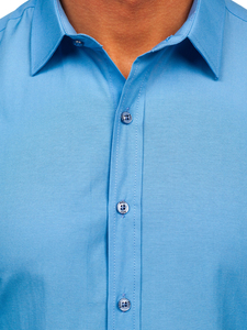 Chemise élégante bleu clair à manches longues pour homme Bolf 1703