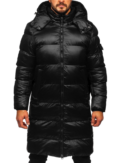 Homme Blouson d'hiver matelassée longue Noir Bolf 9971