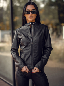 Femme Blouson en cuir Noir Bolf 11Z8210