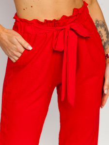 Pantalon de jogging en tissu pour femme rouge Bolf W5076