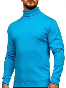 Homme Pull à col roulé basic Turquoise Bolf 145347-1