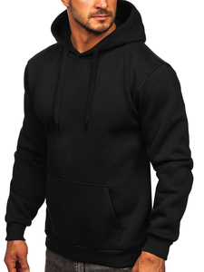 Sweat-shirt noir kangourou à capuche pour homme Bolf B1004