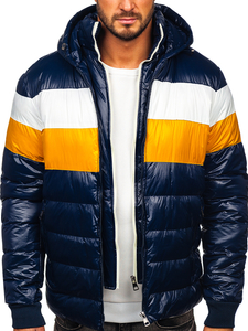 Blouson d'hiver matelassé pour homme bleu foncé Bolf 6592