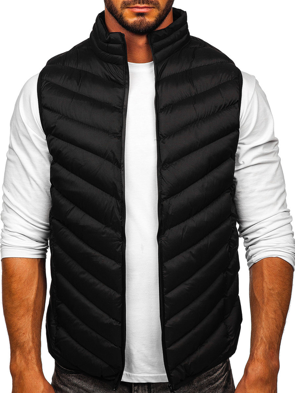 Le gilet matelassé pour homme noir Bolf 5M752