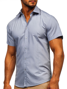 Chemise gris pour homme à manches courtes Bolf 7501   