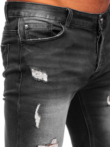 Pantalon court en jean pour homme noir Bolf MP0061N