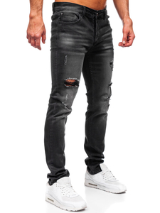 Homme Pantalon en jean slim fit Noir Bolf MP0020N