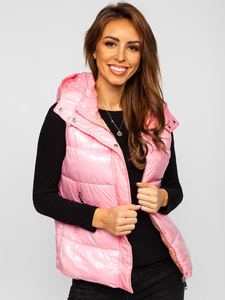 Gilet matelassé à capuche pour femme rose clair Bolf SW025