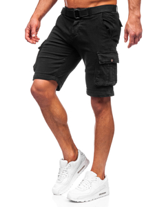Short cargo avec ceinture pour homme noir Bolf MP0109NA