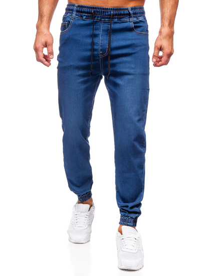 Homme Pantalon jogger en jean Bleu foncé Bolf 8106