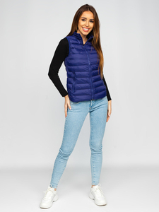 Gilet matelassé pour femme bleu foncé Bolf 23077
