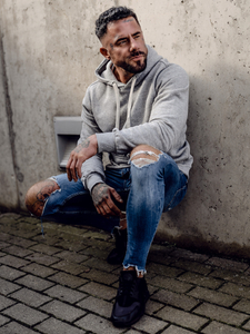 Sweat à capuche homme gris Bolf MB001A