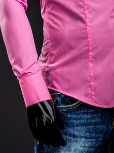 Chemise élégante corail à manches longues pour homme Bolf 1703A