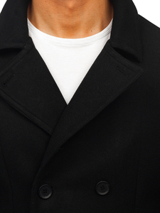 Homme Manteau d'hiver croisé courte Noir Bolf 11Z8215A2