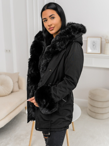 Parka d'hiver à capuche pour femme noire Bolf 16M9062