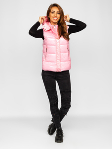 Gilet matelassé à capuche pour femme rose clair Bolf SW025