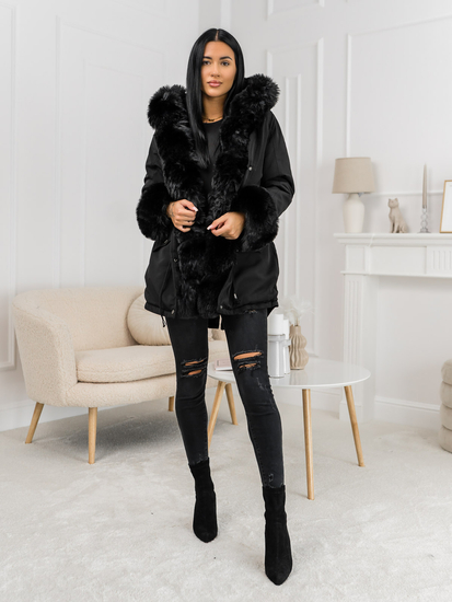 Parka d'hiver à capuche pour femme noire Bolf 16M9062