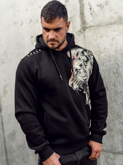 Homme Sweat-shirt imprimé à capuche Noir Bolf 6136A