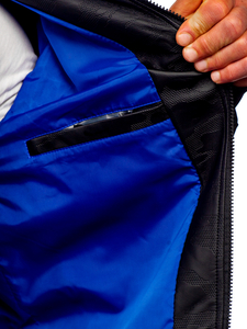 Blouson bomber en cuir pour homme noir Bolf 3A63