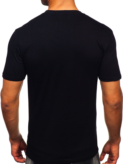 Homme T-shirt imprimé en coton Noir Bolf MPO3484