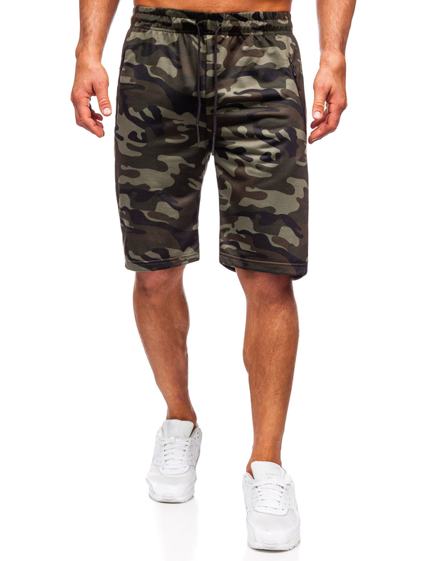 Homme Pantalon court camo Khaki Bolf JX862