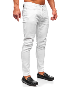 Pantalon jean skinny fit pour homme blanc Bolf R927
