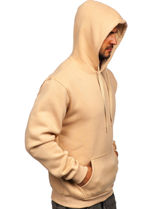 Sweat-shirt beige kangourou à capuche pour homme Bolf B1004