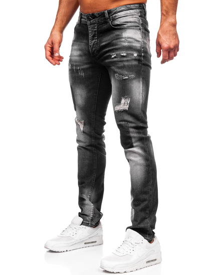 Homme Pantalon en jean slim fit Noir Bolf MP0113N