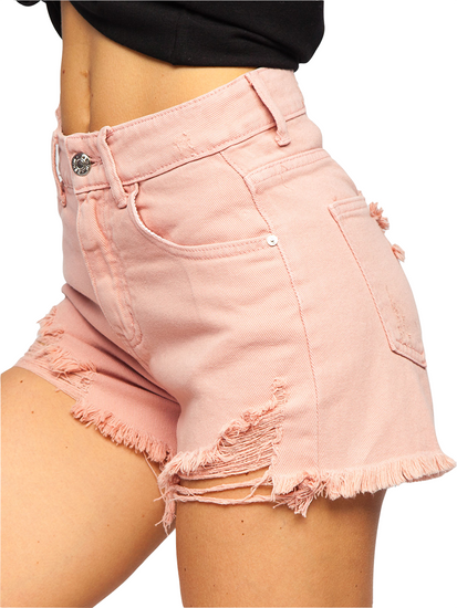 Short en jean pour femme rose Bolf A63