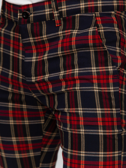 Homme Pantalon élégant à carreaux Bleu foncé Bolf 184165