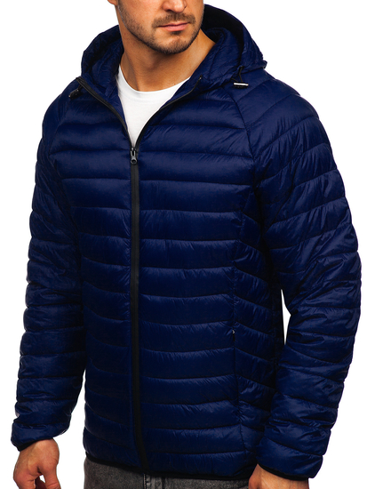 Blouson de transition matelassé pour homme bleu foncé Bolf 13021