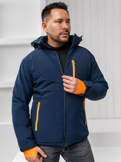 Homme Blouson d'hiver matelassé oversize Bleu foncé Bolf HH011A1