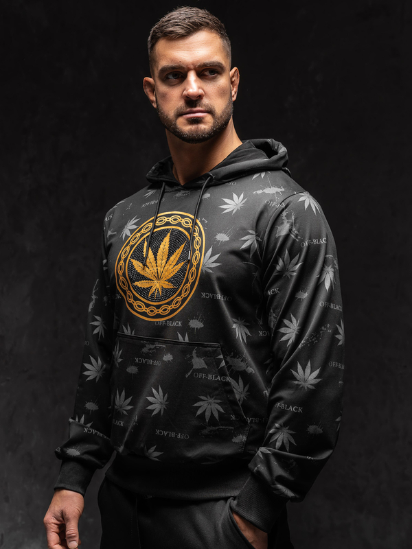 Homme Sweat-shirt à capuche imprimé Noir Bolf HM628A1