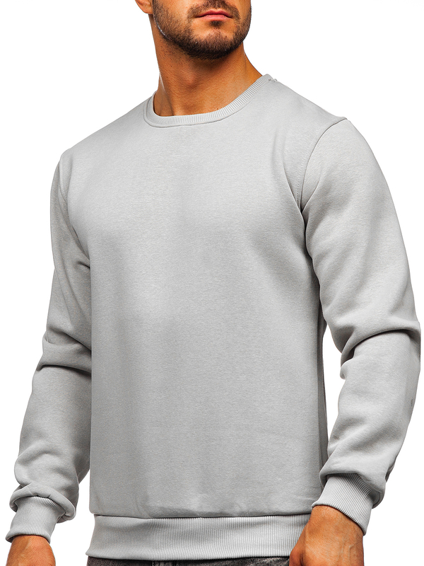 Sweat-shirt gris sans capuche pour homme Bolf 2001
